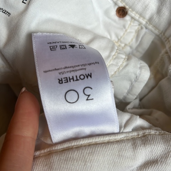 MOTHER THE RASCAL Ankle snippet high Waist straight leg white jeans - Picture 11 of 11